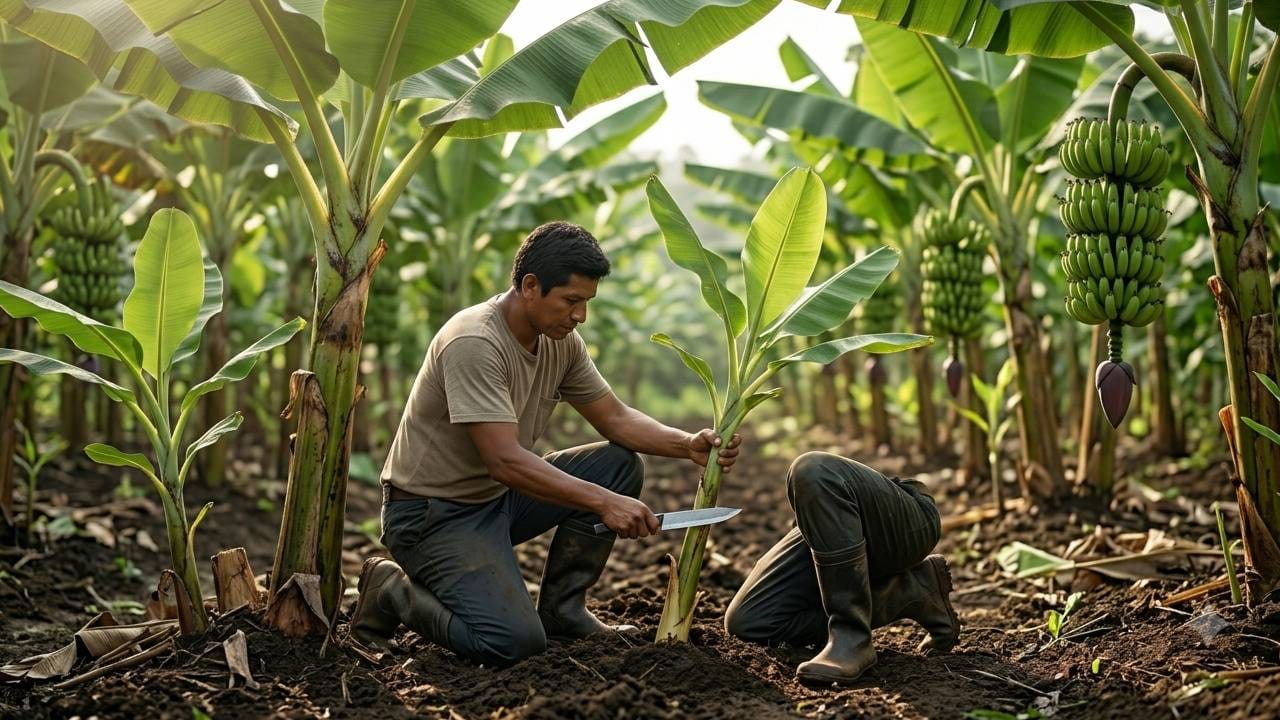 যেহেতু আমরা যে সমস্ত উন্নত জাতের কলা খাই সেগুলোর বীজ সম্পূর্ণ বন্ধ্যা এবং মৃত, তাই চাষিরা এই গাছগুলোর বংশবৃদ্ধির জন্য বীজের ওপর বিন্দুমাত্র নির্ভর করেন না। একটি পূর্ণাঙ্গ কলাগাছের গোড়ার মাটি একটু খুঁড়লেই দেখা যায়, মাটির তলা থেকে ছোট ছোট তরতাজা নতুন চারা বা কুঁড়ি বের হচ্ছে। চলতি বাংলায় এই চারাগুলোকে ‘তেউড়’ বা ‘পোয়ো’ বলা হয় এবং ইংরেজিতে এদের নাম ‘সাকার’। Gemini Ai