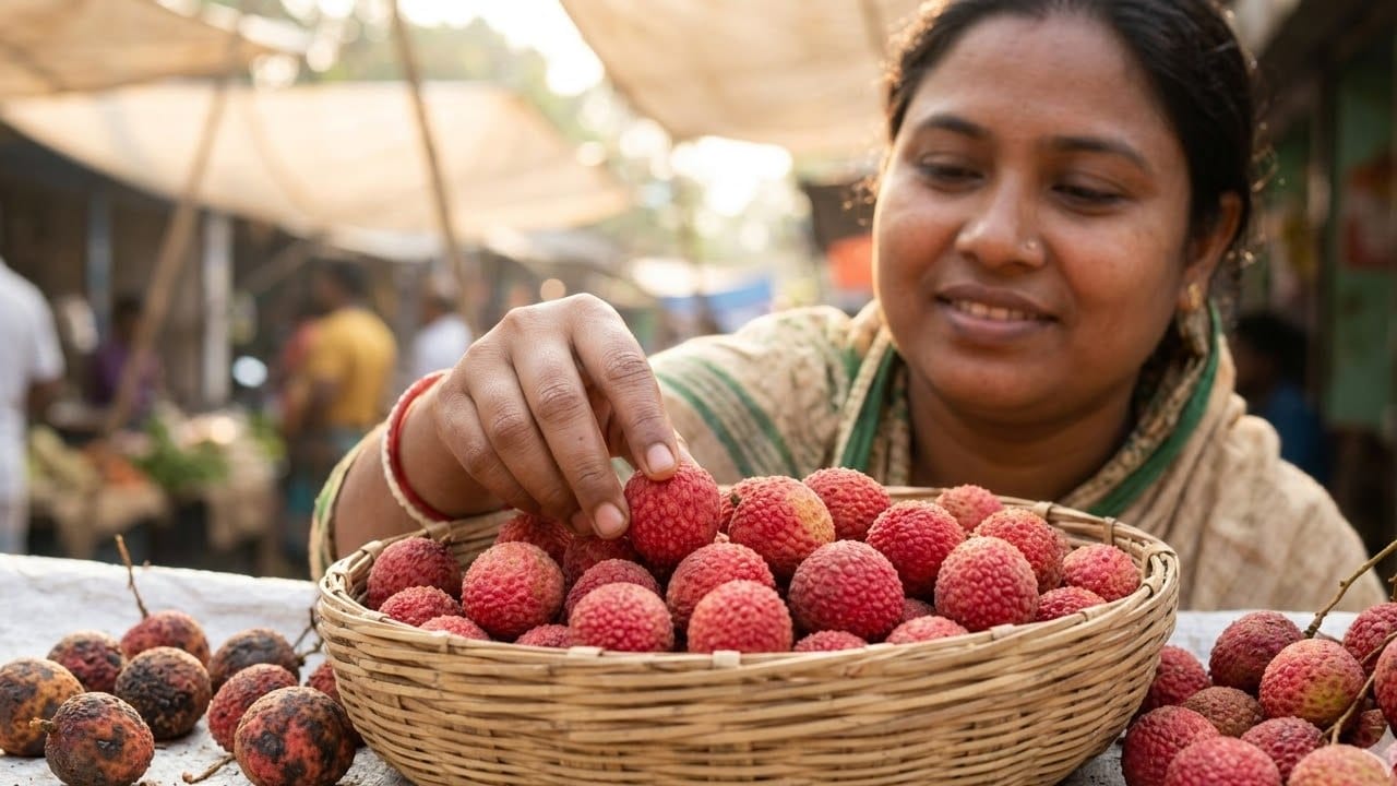 লিচু কেনার সময় প্রথমেই ফলের গায়ের রঙের দিকে নজর দেওয়া অত্যন্ত জরুরি। সাধারণত উজ্জ্বল লাল বা হালকা গোলাপি রঙের লিচুগুলো বেশ মিষ্টি ও পরিপক্ব হয়ে থাকে। খোসার ওপর অতিরিক্ত কালো বা বাদামি দাগ থাকলে বুঝতে হবে ফলটি পচে গিয়েছে কিংবা অনেক পুরনো। Gemini Ai
