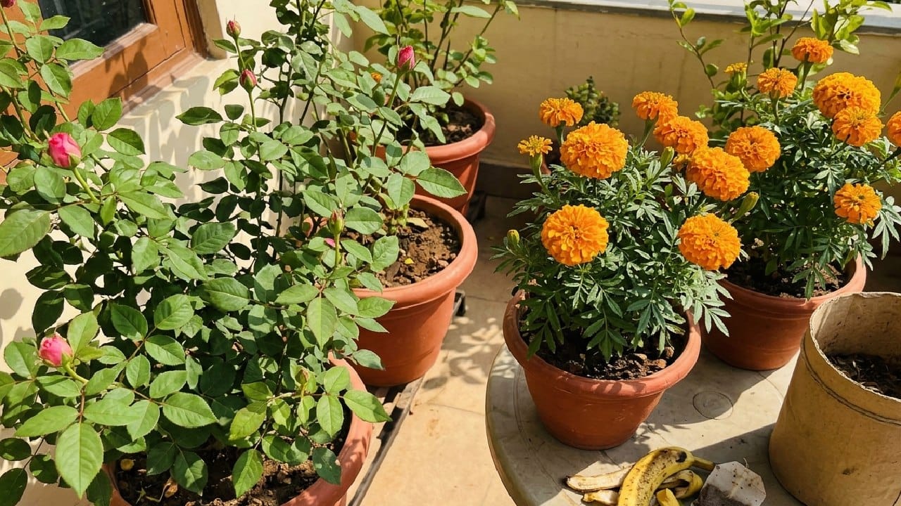 শখ করে গাঁদা বা গোলাপ গাছ লাগানোর পর যদি ফুল না আসে, তবে মন খারাপ হওয়াটাই স্বাভাবিক। বাজার থেকে দামি রাসায়নিক সার কিনে না এনে রান্নাঘরের ফেলে দেওয়া উপাদান দিয়েই বানিয়ে নিতে পারেন ম্যাজিক সার। এই জৈব সার ব্যবহার করলে অল্প দিনেই আপনার সাধের বাগান ফুলে ফুলে ভরে উঠবে। Gemini AI