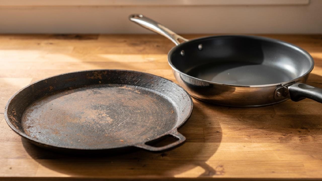 নন-স্টিক প্যান (Non-stick pan) রান্না সহজ করলেও এর রাসায়নিক কোটিং শরীরের জন্য ক্ষতিকর হতে পারে এবং এই কারণেই আজকাল চিকিৎসকেরা লোহা বা কাস্ট আয়রনের বাসন ব্যবহারের পরামর্শ দিচ্ছেন। লোহার চাটুতে রান্না করলে খাবারে প্রাকৃতিক উপায়ে আয়রনের মাত্রা বাড়ে যা অ্যানিমিয়ার মতো সমস্যা দূর করতে সাহায্য করে কিন্তু অনেকেই এই বাসনে খাবার আটকে যাওয়ার ভয়ে রান্না করতে চান না। তবে চিন্তা নেই কারণ শেফ সঞ্জীব কাপুর থেকে শুরু করে পুষ্টিবিদরা জানাচ্ছেন যে মাত্র কয়েকটি ঘরোয়া ধাপে সাধারণ লোহার তাওয়াকেই একদম মসৃণ নন-স্টিক বানিয়ে ফেলা সম্ভব। Gemini Ai
