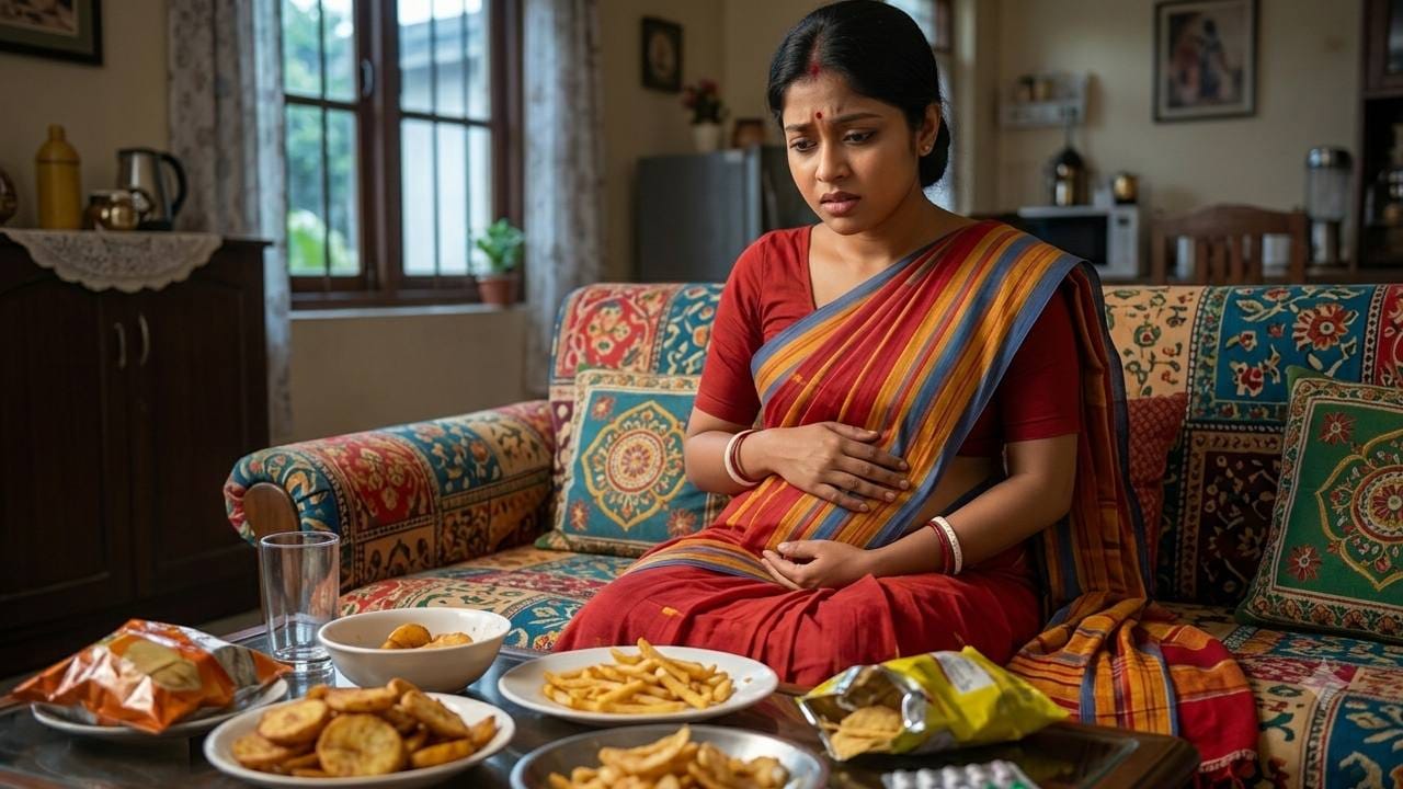 ফাইবার এবং ফারমেন্টেশন বা গাঁজন প্রক্রিয়া নিয়ে হওয়া একাধিক গবেষণা আলুর রান্নার পদ্ধতির ওপর আলোকপাত করেছে। এই তথ্য অনুযায়ী, সাধারণ সেদ্ধ আলু সহজে পরিপাক হলেও তা যখন অতিরিক্ত তেল বা চর্বি সহযোগে ছাঁকা ডিপ-ফ্রাই করা হয় (যেমন ফ্রেঞ্চ ফ্রাই বা চিপস), তখন তা 'রেজিস্ট্যান্ট স্টার্চ'-এ পরিণত হতে পারে। গবেষণার রিপোর্ট বলছে, এই স্টার্চ ক্ষুদ্রান্ত্রে পুরোপুরি হজম না হয়ে বৃহদান্ত্রে পৌঁছায় এবং সেখানে ব্যাকটেরিয়ার মাধ্যমে গাঁজন প্রক্রিয়া শুরু করে, যা পেটে তীব্র গ্যাস ও অস্বস্তিকর পেট ফাঁপার সমস্যা তৈরি করে। Gemini Ai
