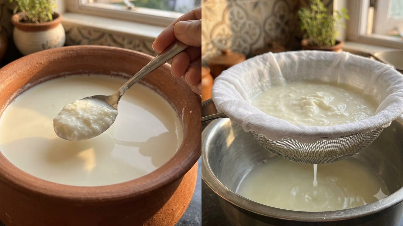 দুধ ফুটিয়ে হালকা ঠান্ডা করে তাতে আগের দইয়ের সাজা বা সামান্য অম্ল উপাদান মিশিয়ে সাধারণ টক দই পাতা হয়ে থাকে। অন্যদিকে সাধারণ দই তৈরি করার পর তা থেকে সুতি বা মসলিন কাপড়ে ছেঁকে অতিরিক্ত জল বা 'হুই' অংশটি পুরোপুরি বের করে দিয়ে তৈরি হয় গ্রিক ইয়োগার্ট। এই জল ছেঁকে ফেলার বিশেষ পদ্ধতির কারণেই গ্রিক ইয়োগার্ট সাধারণ দইয়ের চেয়ে অনেক বেশি ঘন ও ক্রিমযুক্ত দেখায়।  Gemini AI