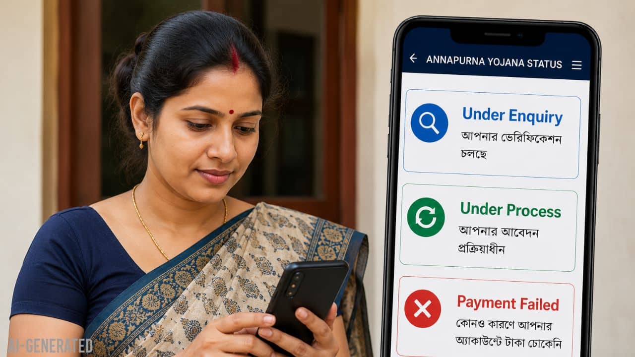 Annapurna Yojana: অন্নপূর্ণার স্ট্যাটাস Under Process বা Payment Failed মানে কী? টাকা কি ঢুকবে?