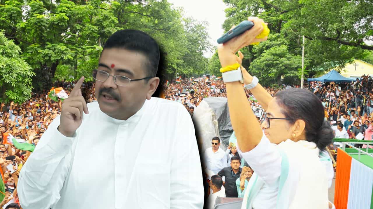 Suvendu Adhikari on Mamata: এই অগস্ট হাউসে বলে গেলাম...বেঁচে থাকতে থাকতে সব দেখে যাবেন: শুভেন্দু Suvendu Adhikari on Mamata: এই অগস্ট হাউসে বলে গেলাম...বেঁচে থাকতে থাকতে সব দেখে যাবেন: শুভেন্দু