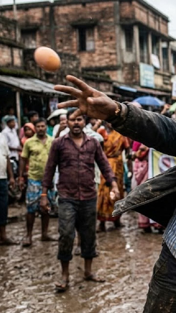 ওঝা থেকে কোটিপতি! নেতার খোঁজ মিলতেই কাদা-ডিমবৃষ্টি