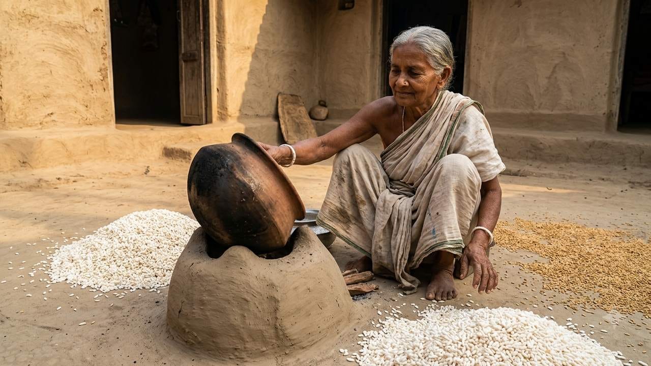 ছোটবেলায় অলস বসে থাকলেই বড়দের মুখে শোনা যেত ‘নেই কাজ তো খই ভাজ’ প্রবাদটি, যা শুনলে মনে হয় কোনও সহজ কাজ দিয়ে বুঝি অলস মানুষকে স্রেফ খোঁচা দেওয়া হচ্ছে। কিন্তু একটু গভীরে গেলে বোঝা যায় যে খই ভাজা আদতে কোনও সহজ বা তুচ্ছ কাজ নয়, বরং এটি অত্যন্ত দীর্ঘ ও জটিল একটি প্রক্রিয়া। গ্রামীণ জীবনের এই পরিচিত প্রবাদটির আড়ালে লুকিয়ে রয়েছে এক অদ্ভুত মনস্তত্ত্ব ও কঠিন পরিশ্রমের ইতিহাস। Gemini Ai