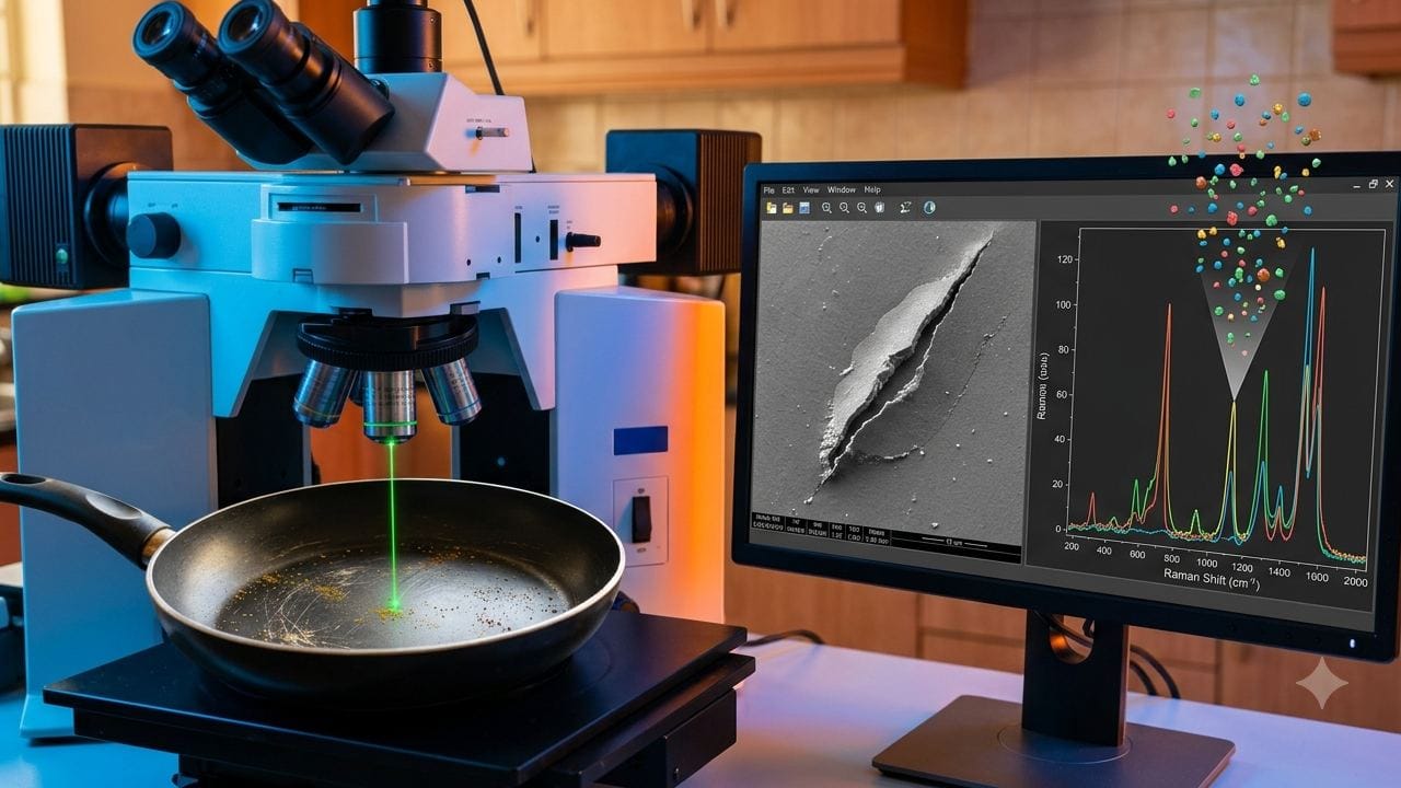 গবেষকেরা উন্নত প্রযুক্তির রামান ইমেজিং (Raman Imaging) এবং স্ক্যানিং ইলেকট্রন মাইক্রোস্কোপের সাহায্যে পরীক্ষা করে এই ক্ষুদ্রাতিক্ষুদ্র কণাগুলোর উপস্থিতি শনাক্ত করেছেন। পরীক্ষার জন্য নতুন এবং প্রায় দুই বছরের পুরনো প্যান নিয়ে রান্না করার সময়কার সাধারণ নাড়াচাড়ার প্রক্রিয়াটি অনুকরণ করা হয়েছিল। ফলাফলে দেখা যায় যে পুরনো প্যানগুলো থেকে নতুন প্যানের তুলনায় অনেক বেশি পরিমাণে প্লাস্টিক কণা খাবারে মিশে গিয়েছে। Gemini Ai