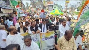 জেলবন্দি কংগ্রেস প্রার্থীর সমর্থনে নন্দীগ্রামে মিছিল