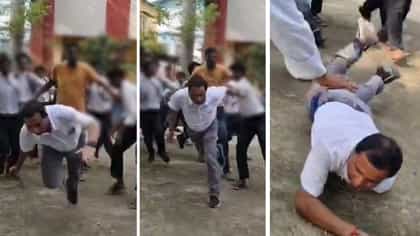 পিছন থেকে ছাত্রদের সজোরে ধাক্কা, মাটিতে আছড়ে পড়ে রক্তাক্ত হেড স্যার