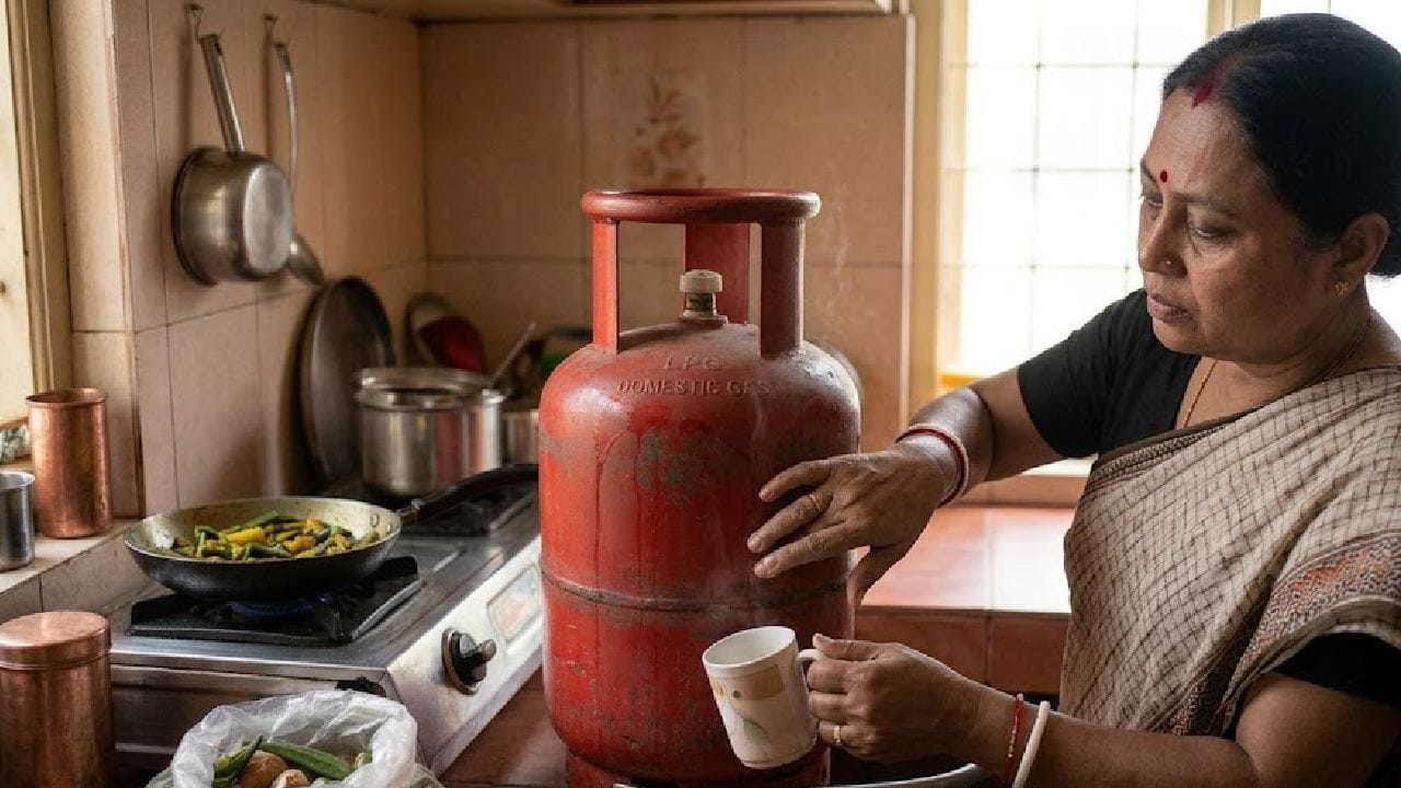 সিলিন্ডারের গায়ে গরম জল ঢালা হয়ে গেলে মাত্র ৫ থেকে ১০ সেকেন্ড সময় অপেক্ষা করতে হবে। এরপর যে দিক দিয়ে জল ঢালা হয়েছে, সেই অংশটিতে উপর থেকে নীচের দিকে হাত বুলিয়ে অনুভব করুন। সিলিন্ডারের ঠিক যে অংশে হাত দিলে তাপমাত্রা বদলে গরম থেকে ঠান্ডা লাগবে, বুঝে নেবেন ঠিক সেই স্তর পর্যন্তই তরল গ্যাস মজুত রয়েছে।