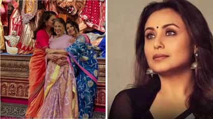 বাড়ির দুর্গাপুজোর মণ্ডপ থেকে মা-বোনকে নিয়ে ছবি পোস্ট কাজলের
