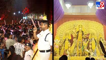 দ্বিতীয় মহাসপ্তমীতে রাত যত বাড়ল, মণ্ডপে মণ্ডপে পাল্লা দিয়ে বাড়ল ভিড়ও