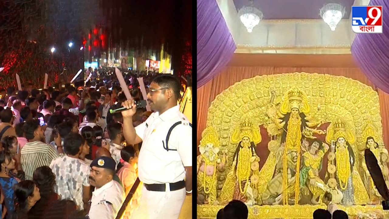 Durga Puja 2026: দ্বিতীয় মহাসপ্তমীতে রাত যত বাড়ল, মণ্ডপে মণ্ডপে পাল্লা দিয়ে বাড়ল ভিড়ও