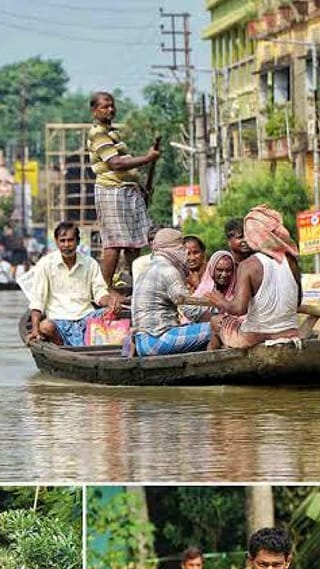 ভাসছে ঘাটাল, পরীক্ষা দিতে বেরিয়ে রীতিমতো ‘যুদ্ধ’ পড়ুয়াদের