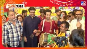 কলকাতায় রাজকুমার, সৌরভ গঙ্গোপাধ্যায়ের সঙ্গে জমিয়ে ঢাক বাজালেন